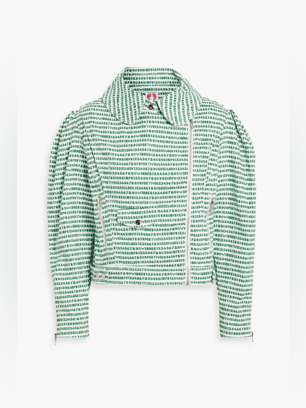 SHRIMPS Dottie printed cotton-twill jacket Green UK 8 Original Price $595